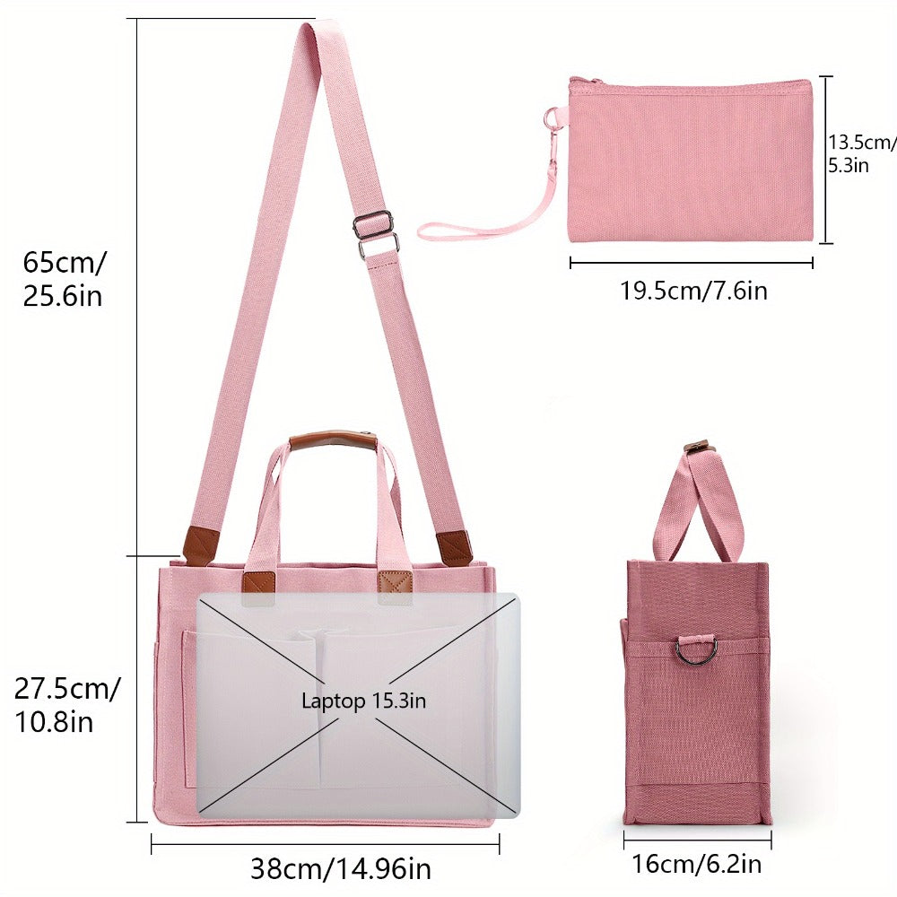 Set of 2 Women'S Spacious Tote Bags Featuring Pockets, Crossbody for Laptops, Daily Satchel, Shoulder Hobo for Work, Travel, And Gym