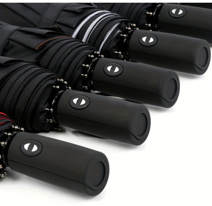 Three-Fold Automatic Folding Windproof Umbrella, Men And Women Increased Reinforcement Thickened Two-Person Business Sunny And Dual-Purpose Umbrella