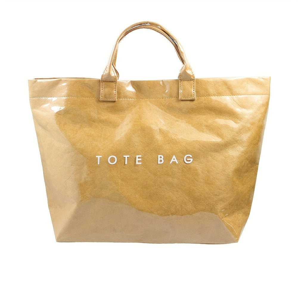 Women'S Tote Bags Lightweight Dupont Fabric, Double Layer, Durable Handle, Ideal For Everyday Use Classic Solid Color Handbag PVC Fashion Bag