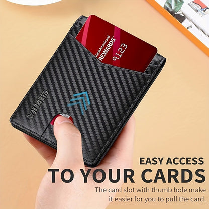 Slim Men's Wallet 12 Card Holder RFID Blocking Money Bags with 2 ID Windows Gift Men's Accessories