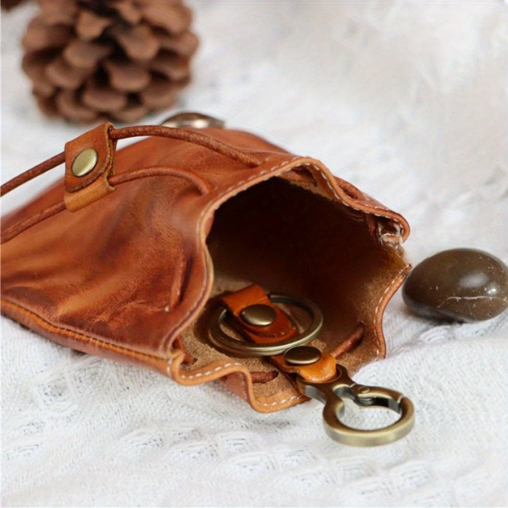 Women's Wallet – Genuine Leather, Genuine Leather Coin Drawstring Pouch | Bag Vero – detail view 5
