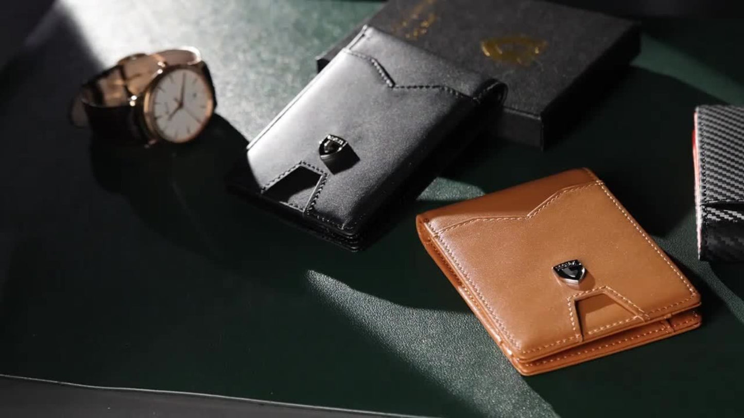 1pc Ultra-Thin Men'S Wallet - Carbon Fiber Inspired, RFID-Blocking, Minimalist Design - Perfect for Daily Use & With Stylish Gift Box