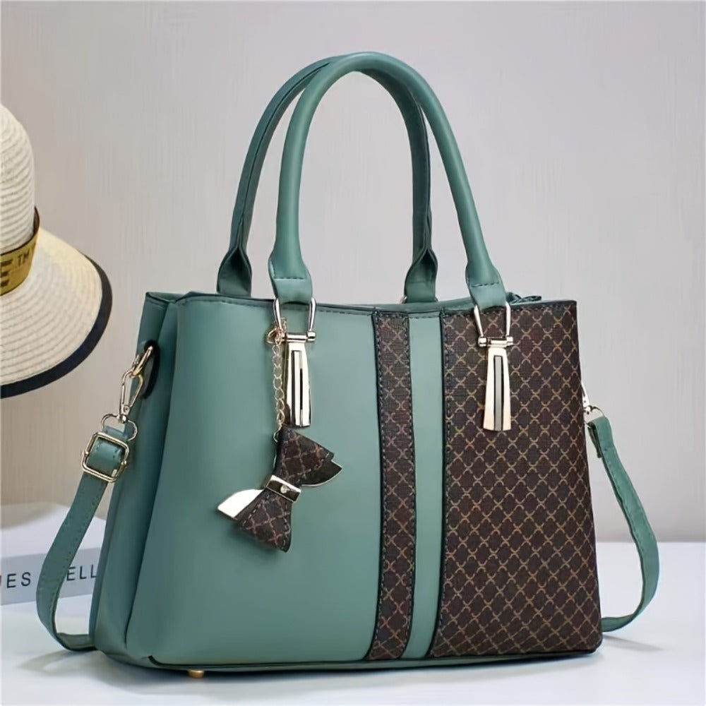 2025 Designer Vintage Tote Bag for Women, Large Capacity Crossbody Handbag with Zip Closure, Trendy Office Commute Purse Christmas Gifts