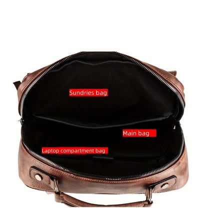 Retro PU Backpack With USB Function, And Stylish Casual Backpack, Suitable For Commuting And Office, Can Accommodate 15.6-inch Laptops
