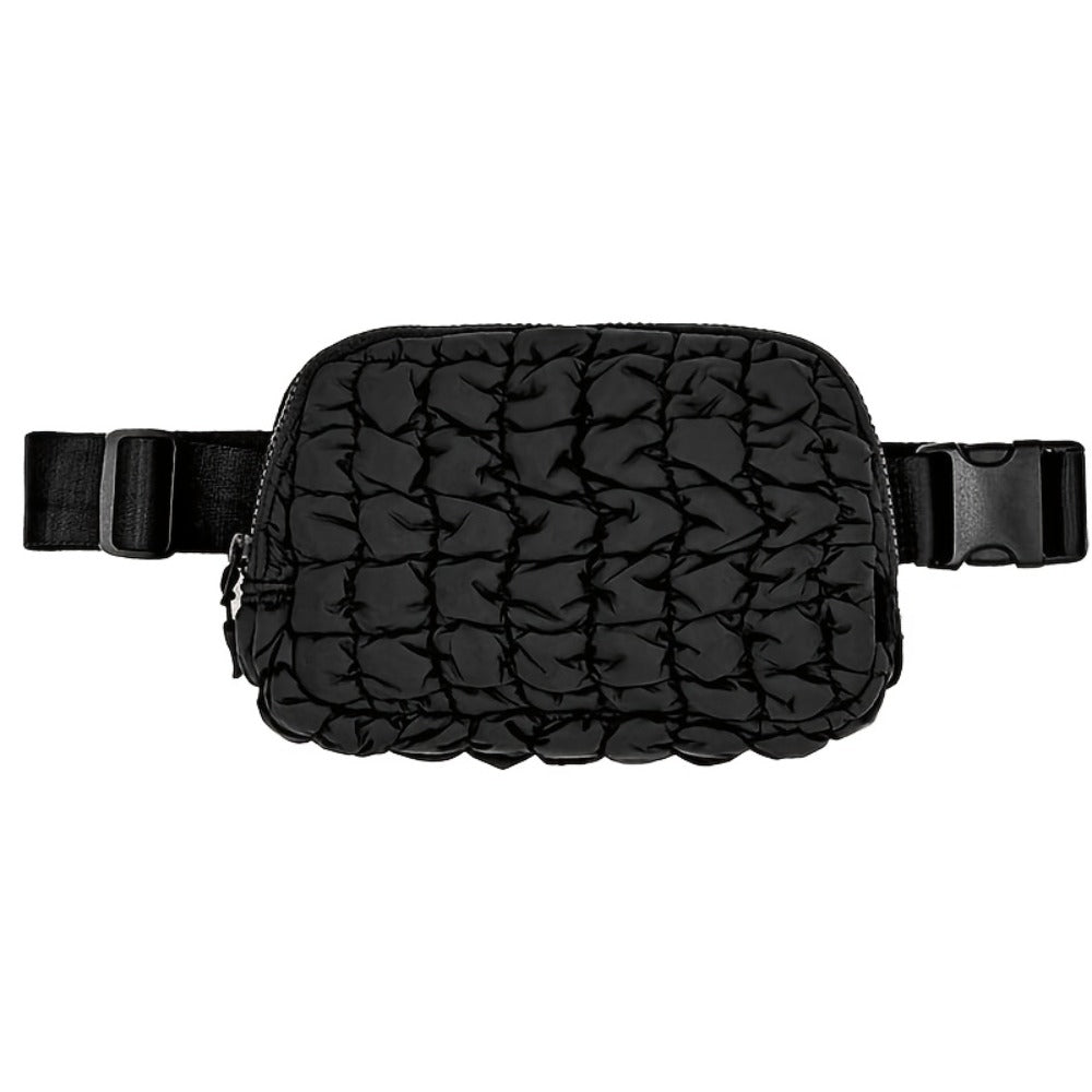 Women'S Crossbody Sports Bag with a Quilted Plaid Design, Suitable for Running And Cycling, Featuring a Spacious Waist Bag