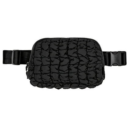 Women'S Crossbody Sports Bag with a Quilted Plaid Design, Suitable for Running And Cycling, Featuring a Spacious Waist Bag