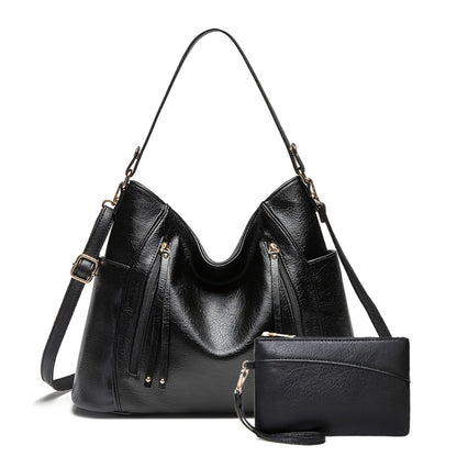 Women's Large Capacity Vintage Crossbody Bag with Detachable Strap - Zipper Closure Handbag Suitable for, Travel, Everyday Use - & -Care (Not Machine Washable) - Purse