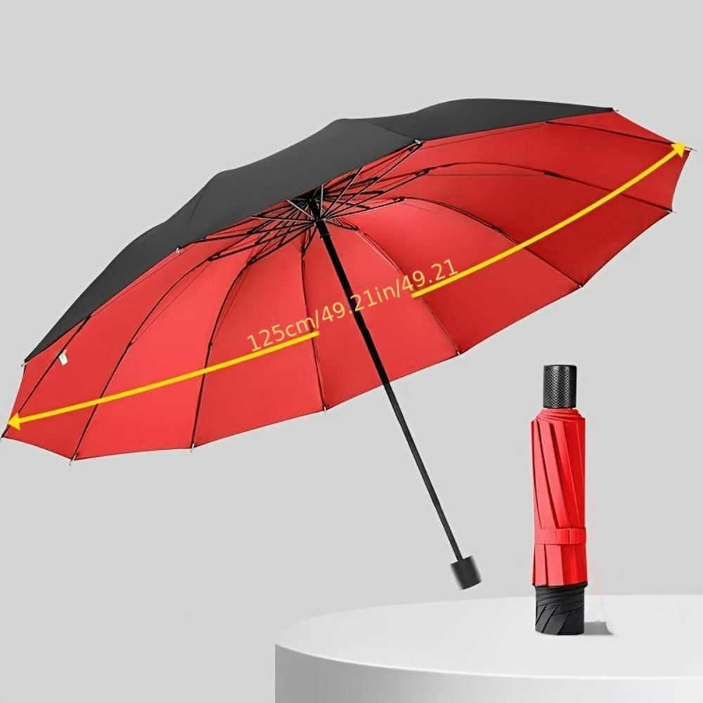 12 Bone Windproof And Folding Umbrella for Both Men And Women, Rain Gift Umbrella, Elegant Design, Comfortable Grip, Spring And Summer Selection, Beach, Vacation, Sun Umbrella, Suitable for Daily Commuting And Outdoor Activities