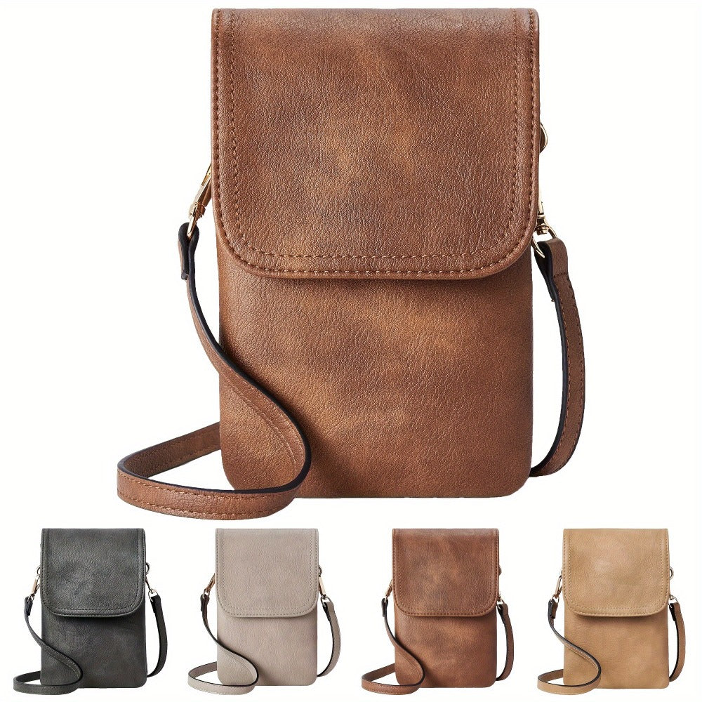 Women's Solid Color PU Messenger Bag Crossbody Bag With Adjustable Strap - Zipper Closure, Polyester Lining | Hand Wash Friendly | Durable Design