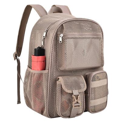 Unisex Mesh Bag, High-Strength Polymer Material, Built-in Laptop Compartment, Light & Breathable, Ideal for Students, Adults, Hiking, Travel & Beach