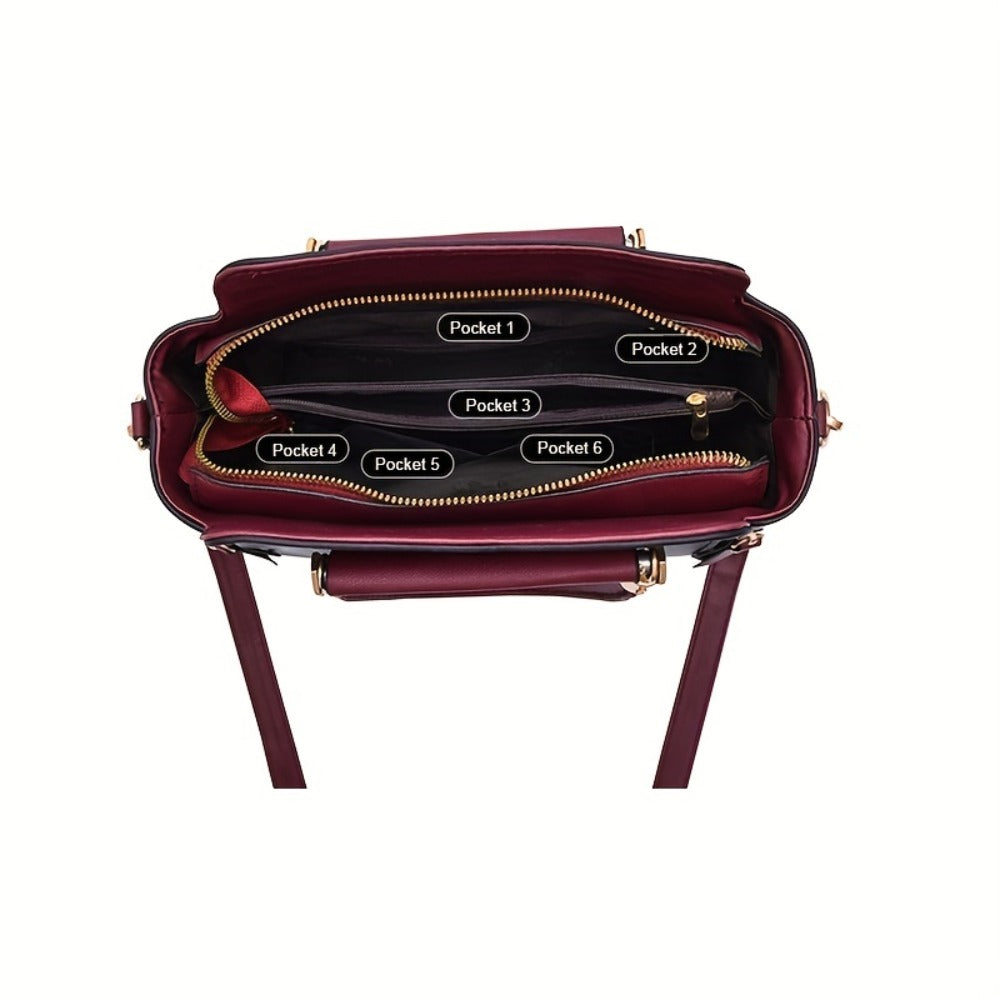 Stylish Women'S Handbag Featuring a Color-Blocked Crossbody Design, a Fashionable Satchel with Multiple Compartments