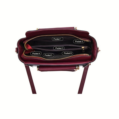 Stylish Women'S Handbag Featuring a Color-Blocked Crossbody Design, a Fashionable Satchel with Multiple Compartments