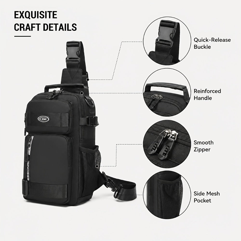 Men's Chest Bag Crossbody Sling Bag for Women Large Capacity Fashionable Travel Casual Phone Holder Gift for Boyfriend Him Perfect Gift Idea Four Types Of Carrying Methods Single Shoulder, Crossbody, Double Back, Handbag