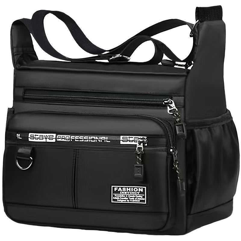 Unisex Adjustable Strap Crossbody Backpack | Multi-pocket Durable Nylon Messenger Bag, Suitable for Daily Commuting, Work, and Travel, Available in Black and Various Colors