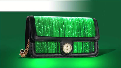 LED Bags Light Up Purse Black CrossBody Purse Evening Clutch Luminous Crossbody Bag Glow Handbags That Transforms Into 7 Colors Party Purse