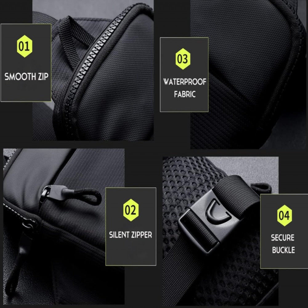 [For Men Women Travelling] Mini Crossbody Sling Bag Chest Bag Dual Pocket Belt Bag Running Phone Holder for Men Women Workout Travelling