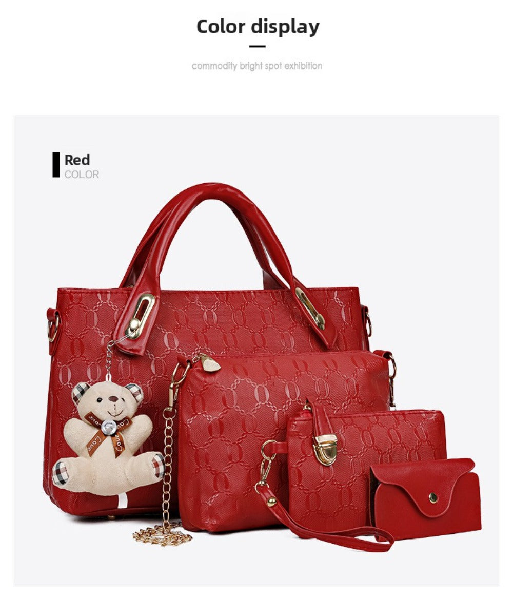 2025 New Trendy Leisure Four-Piece Set for Mothers And, Women'S Single-Shoulder Crossbody Handbag