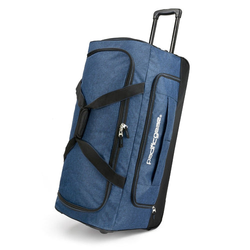 Pacific Gear Keystone 30" Polyester Upright Rolling Duffel Bag | Large Capacity, Lightweight, Retractable Handle & Recessed Wheels | Navy, Bright Red, Black, Grey, Purple, Olive - for Sports, Long Trips, & Camping