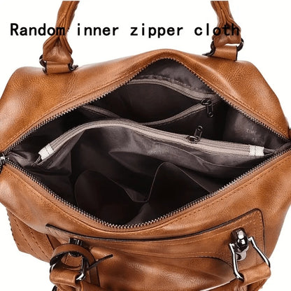 Vintage Handbag, Large Capacity Crossbody Bag, Exquisite Scarf, Men/ Women's Shoulder Bag for Best Birthday Gifts