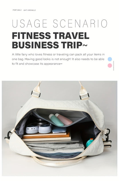 Spacious Multifunctional Travel Bag with a Separate Shoe Compartment, Perfect for Yoga And Fitness. This Quilted Crossbody Bag Is Ideal for Weekends And Comes As a Two-Piece Set, Making It a Great Gift for Valentine'S Day, Ramadan, Or The New Year