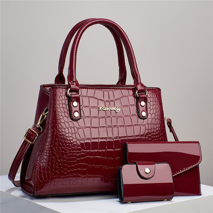 Women's Large Capacity Crocodile Tote & Crossbody Bag with Adjustable Strap - Multi-Color Suitable for //Travel, Zipper Closure Shoulder Bag, Handbag for Everyday Use (Fits for, Stylish Carry)