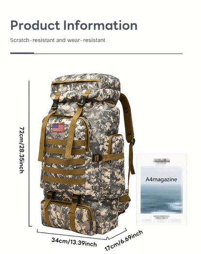 Outdoor Camouflage Backpack Set Hiking Camping Travel Bag Large Multi-Pocket Chest Sling Bag Adjustable Durable Sports Gear Unisex
