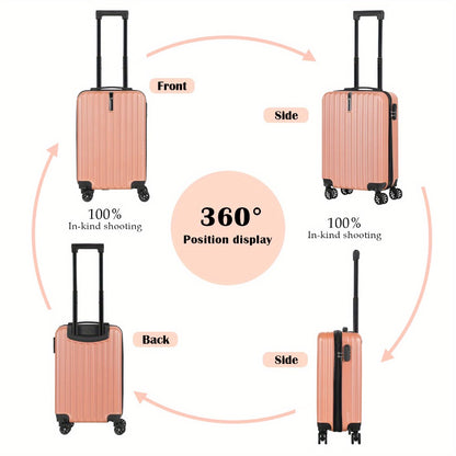 Carry On Luggage 20 Inch Suitcase Set 2 Piece With 14" Cosmetic Case, Hardside Carry On Suitcase 22x14x9 Airline Approved With Combination Lock & Spinner Wheels (20-Inch, rose Golden )