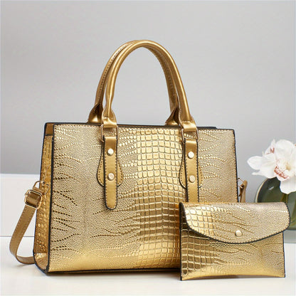 [Elegant Shoulder Bag] 2pcs Set PU Elegant Women's Shoulder Bag, Large Capacity Women's Crossbody Bag, Handbag