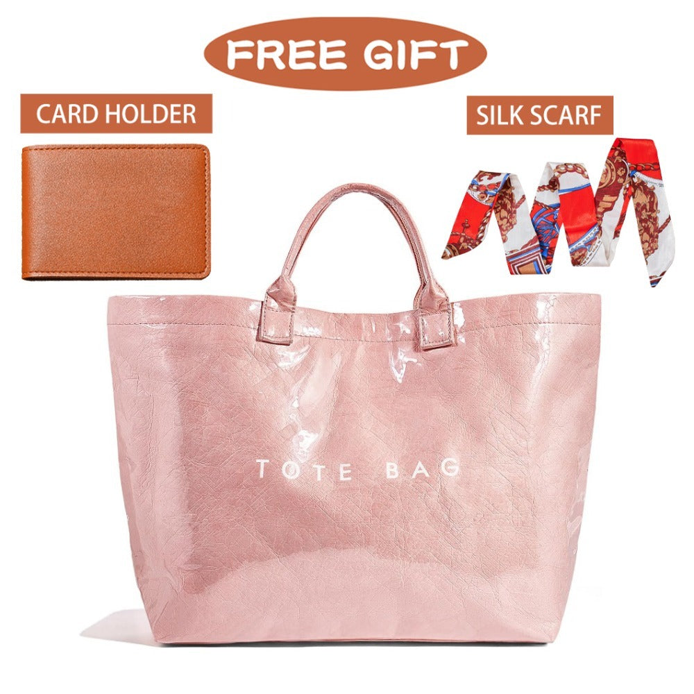 Large Plastic Tote Bag for Women, Perfect for Work, Featuring Letter Prints. Ideal As Hobo Bags, Kraft Paper Handbags, And Purses, Suitable for Valentine'S Day And Mother'S Day Gifts