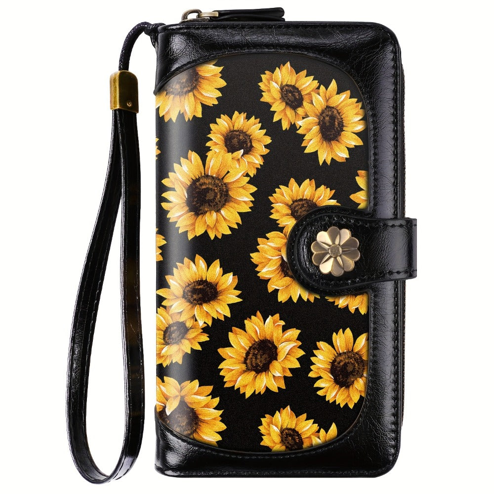 Women'S Vibrant Mandala Print Multi-Compartment Wallet With Zipper Closure, Large Capacity For Cards, Coins, And Phone - Stylish Faux Leather Design With Floral Accent, Travel Wallet |Decorative Zipper Closure|Durable Synthetic, Large Wallet Purse