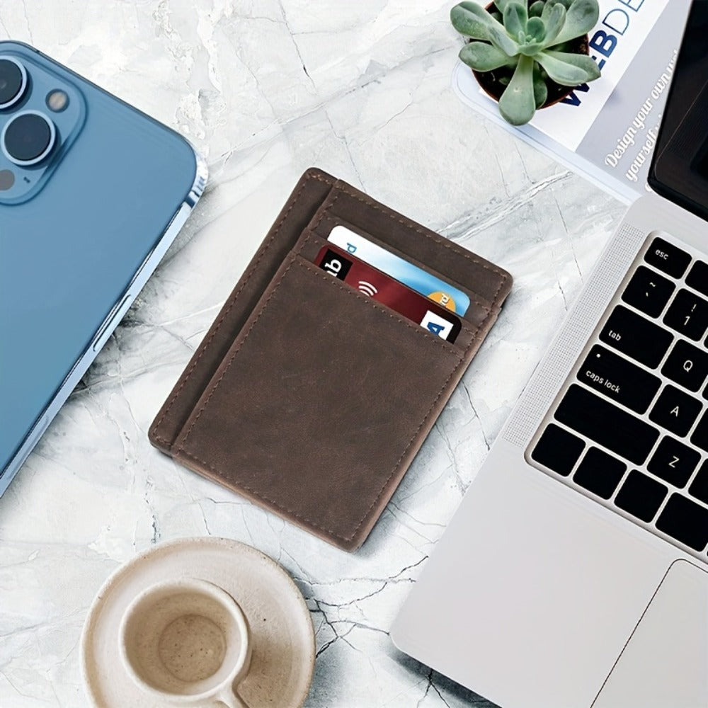 Wallet for Men Slim with 8 Slots Men's RFID Wallet Minimalist Front Pocket Money Clip Wallet