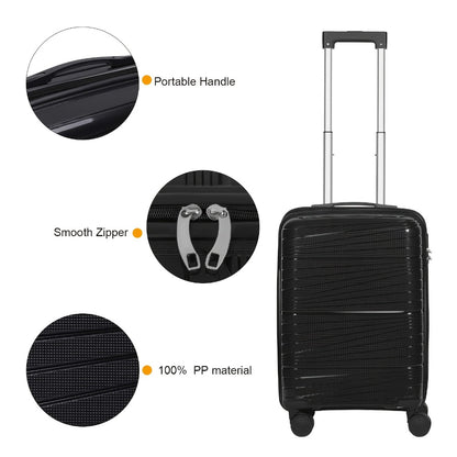 Two-Piece Luggage Set (20" And 14" Backpack) for Travel, Featuring Checked Suitcases That Are Lightweight And Portable, with Hard Sides And Spinner Wheels, Available in Rose Golden, Black, And Dark Blue