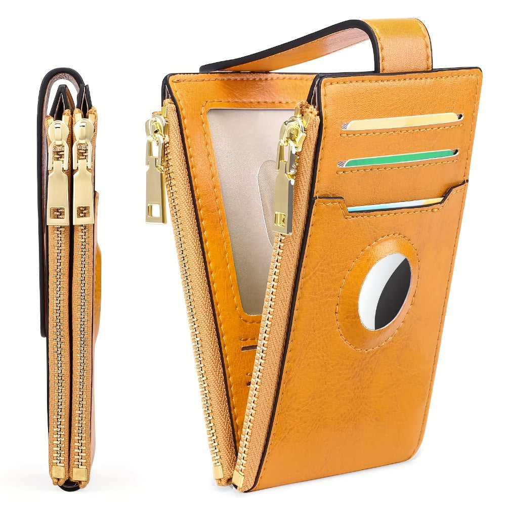 Women's RFID Blocking Wallet & Card Holder with ID Window | Multi-Slot Zipper Purse, Removable Wrist Strap | Compact Long Wallet for Travel/Daily Use | Gift for Her (Lightweight, 45 Card Slots)