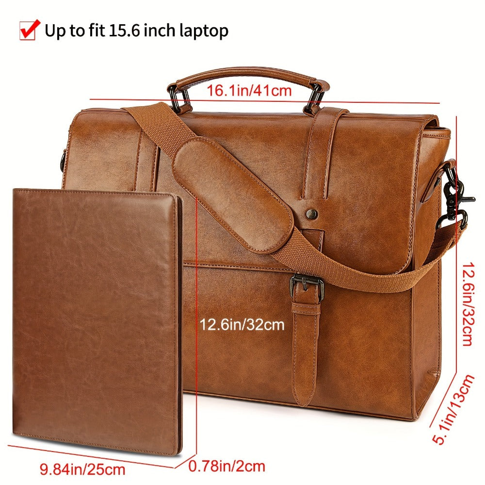 Laptop Bag – 15.6 Inch, PU Leather, for Work & School | Bag Vero – detail view 2
