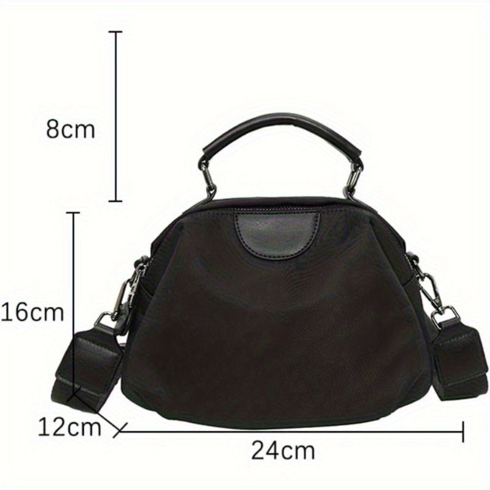 Solid Nylon Handbag Adjustable Strap Simple Shoulder Bag Large Capacity Work Travel Sling Bag for Women 2025