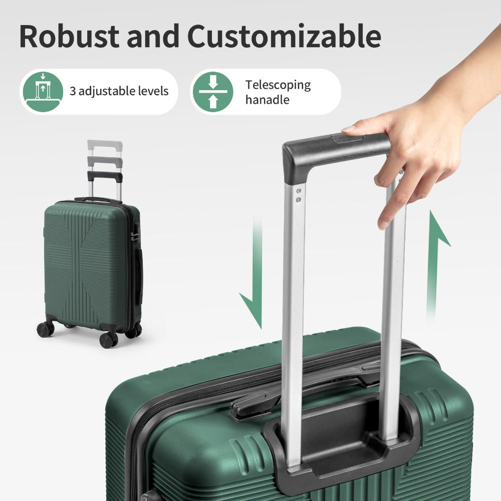 Luggage, 1pc PP Durable Suitcase with Spinner Wheels, Hard Shell Lightweight Luggage, Large Checked Travel Suitcases, 20/ 24/ 28 Inch, for Short Trips, Returning to School, Business Trips, Gift
