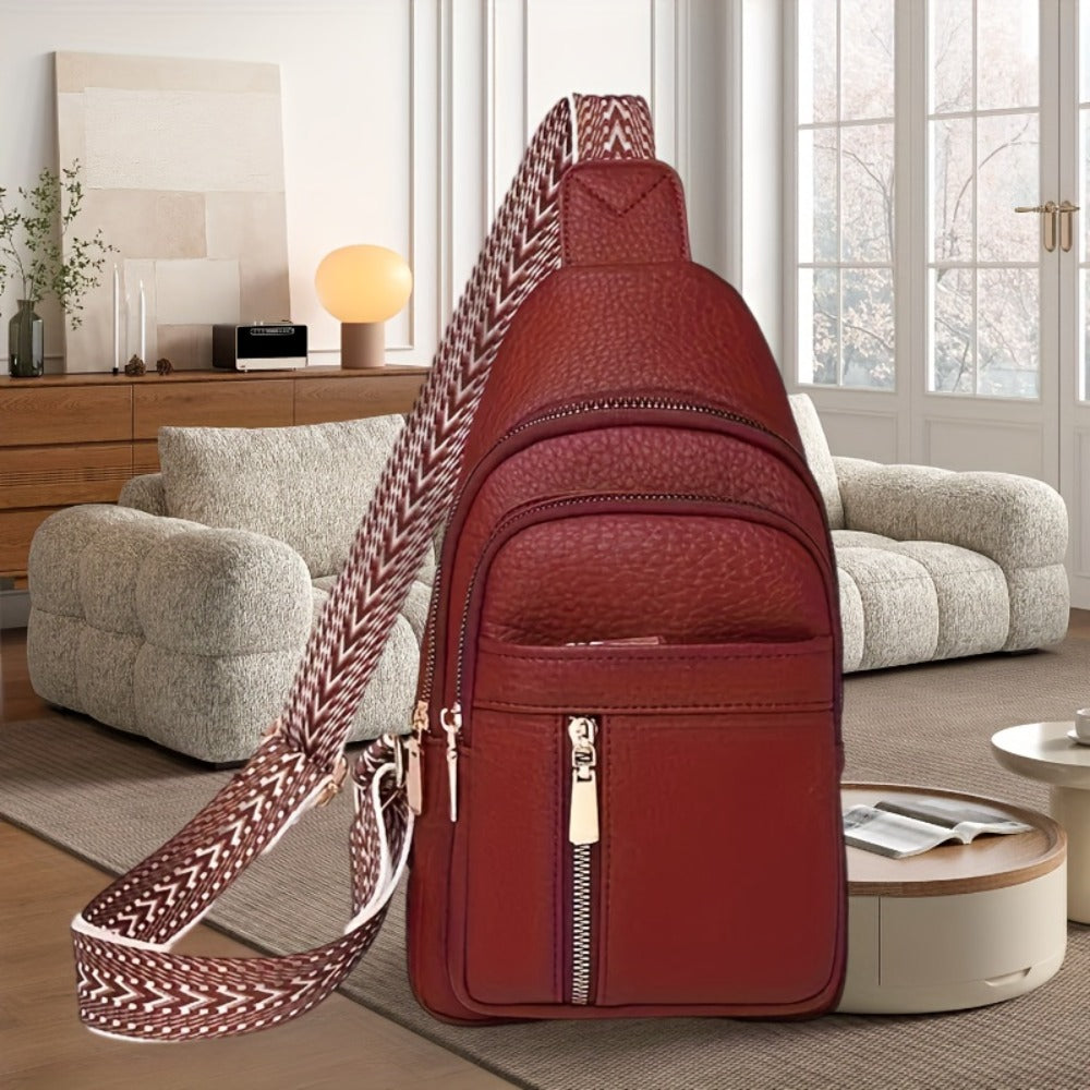 Women's High Quality Synthetic Leather Crossbody Bag with RFID Blocking - Adjustable Chain Strap & Multipocket Organizer Suitable for Travel,, Daily Use - Lightweight Slung Bag with Zipper Closure & (RFID Blocking)