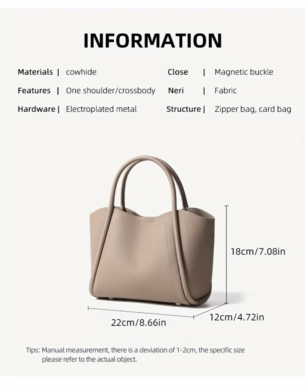 Crossbody Bag for Women – Cowhide Leather Basket Luxury Niche | Bag Vero – detail view 14