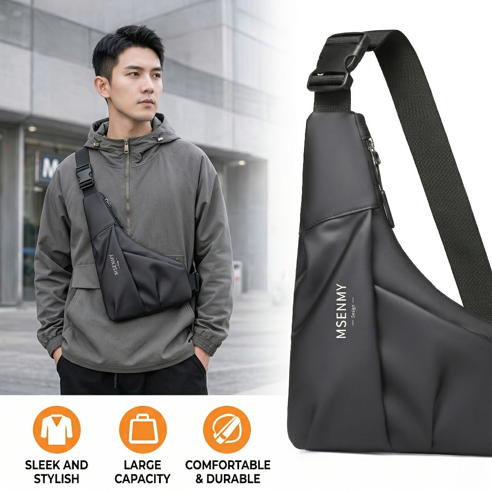 1pc Men's Chest Bag - Adjustable Crossbody Bag with Lightweight Design & Secure Strap, Compact Messenger Bag for Travel, Work, College, Everyday Use - Unisex Sling Bag for Men & Women (Black), College Essentials, Minimalist Style, Highquality Fabric, Urba