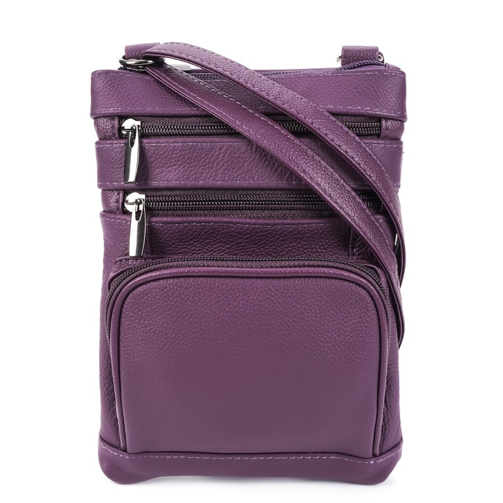 1pc Premium Genuine Leather Shoulder Bag, Crossbody Bags for Women, Organizer And Smartphone Compartments, Fashionable Handbag with Wallet, Adjustable Shoulder Strap