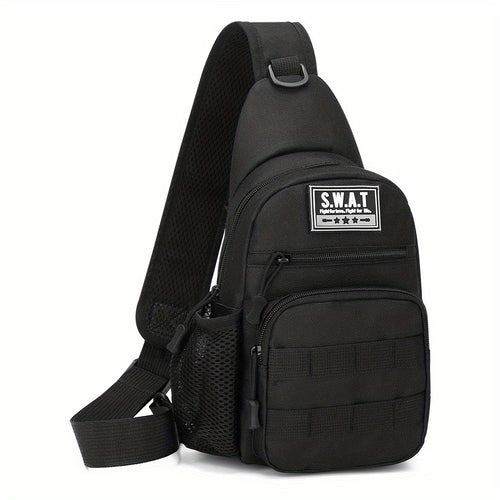 Fashionable New Single Shoulder Oxford Chest Bag, Sports Bag, Casual Bag, Handbag, Crossbody Bag, PVP Square Buckle Adjustable Shoulder Strap, Side with Kkettle Mesh Bag Design, Including Compartment Bag, can Hold Umbrellas, Magazines, iPads, Etc., Suitab