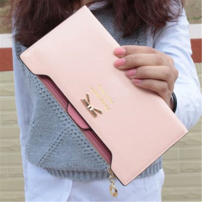 Mini Women's Long Wallet With Multiple Card Slots And Polyester Lining, Simple Coin Purse For Daily Use