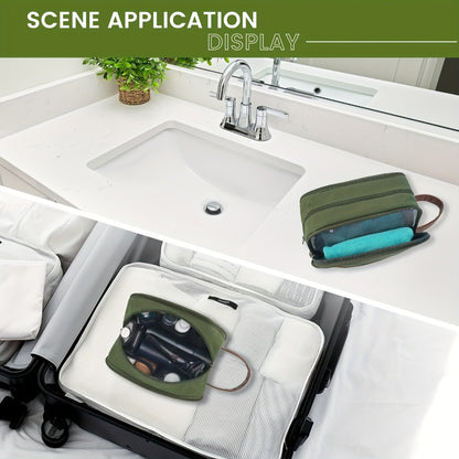 Toiletry Bag For Men - Hanging Travel Toiletry Bag, Canvas Dopp Kit With 5 Elastic Pockets, Large-Capacity Organiser, Multiple Colours, Affordable Travel Must-Have Valentine'S Day Gifts