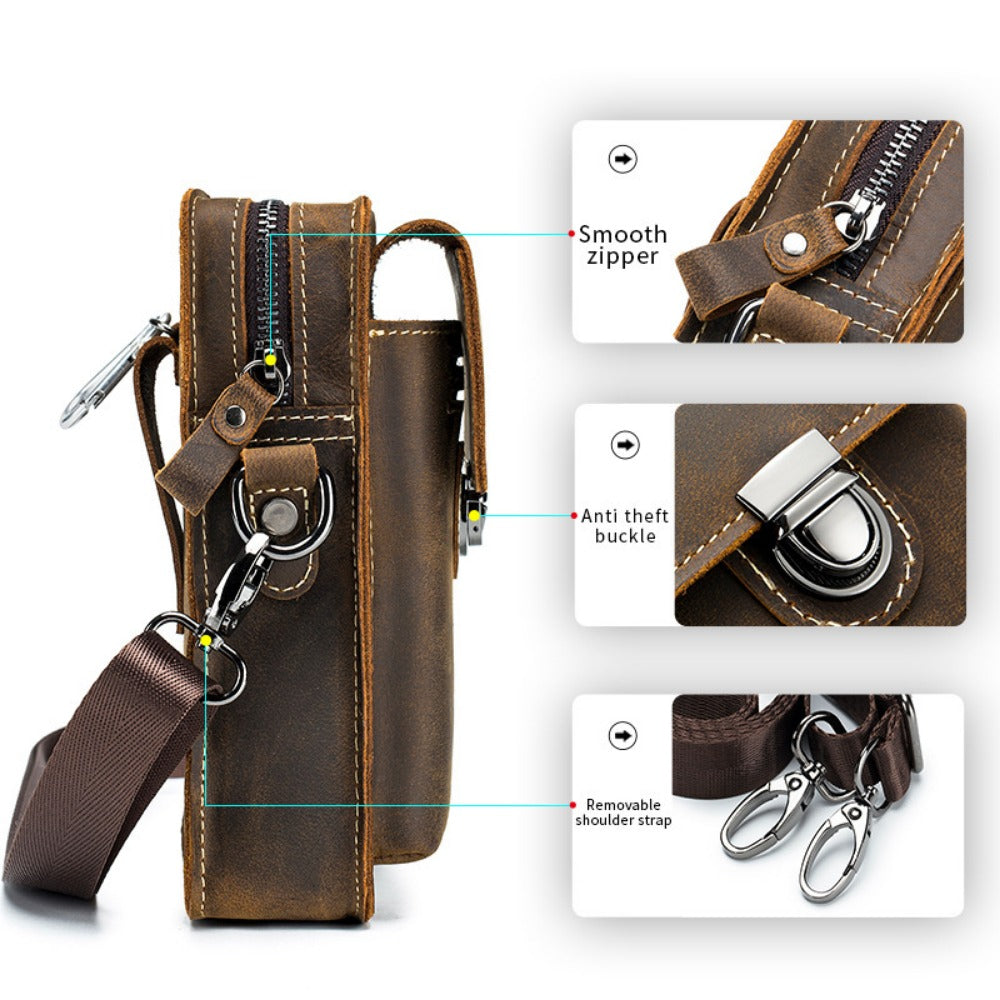 Waist Bag – Genuine Leather, Genuine Leather Waist Vintage Cowhide | Bag Vero – detail view 9