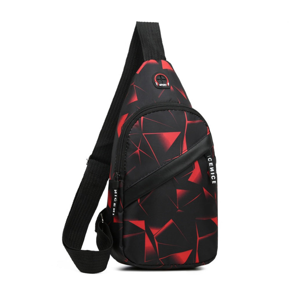 Men's Casual Chest Bag - Trendy Sports Crossbody with Adjustable Strap, Multifunctional Shoulder Sling in Red