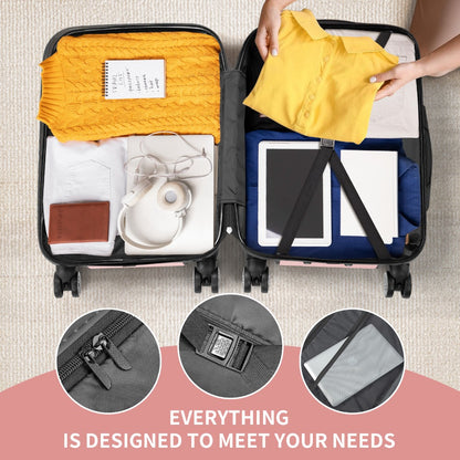 Three-Piece Luggage Set, Featuring Suitcase Collections with Four Spinner Wheels, a Lightweight Trolley Travel Case Suitable for Carry-On And Check-In During Business Trips, Available in Sizes 20", 24", And 28"