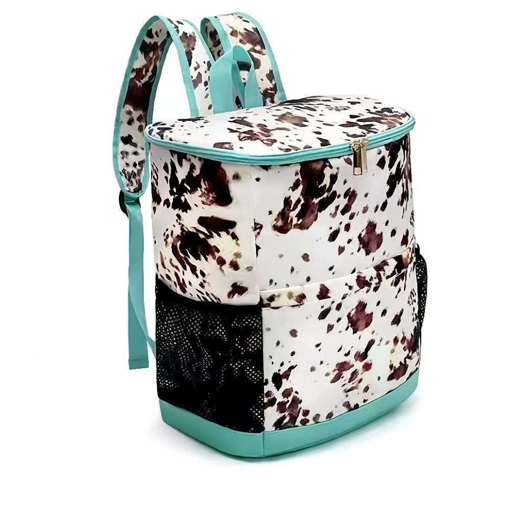 Leopard Print Insulated Cooler Backpack Large Capacity 7.93gal Lunch Bag Soft Cooler Bag for Beach Picnic Tailgate Camping Travel