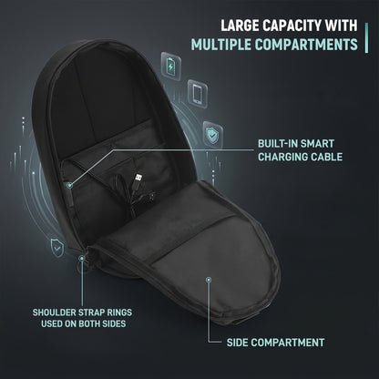 Geometric Sling Chest Bag with USB Charging Port, Hard Shell Crossbody Pack for Hiking Cycling