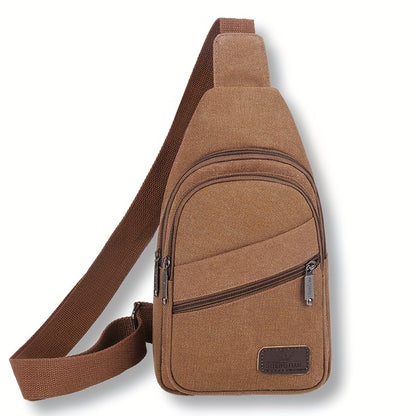 [Large Capacity Lightweight Sling Bag] Multipurpose Travel Sling Bag, Chest Bag, Canvas Crossbody Bag, Large Capacity Lightweight Bag For Men Everyday Use