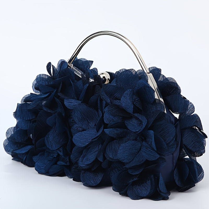 Elegant Style Woman Handbag - Fabric Flowers Petal Bags, Fashion Design Evening Bag Crossbody Bags